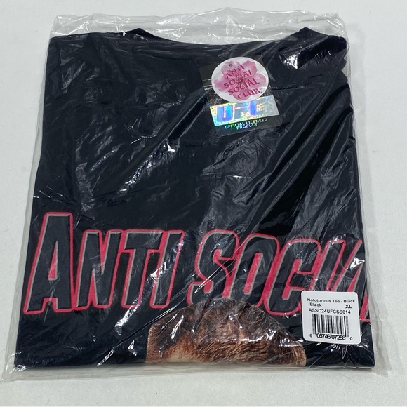 New - Anti Social Social Club -  McGregor Notorious Ufc Tee shirt - Black - XL - Picture 5 of 6